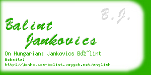 balint jankovics business card